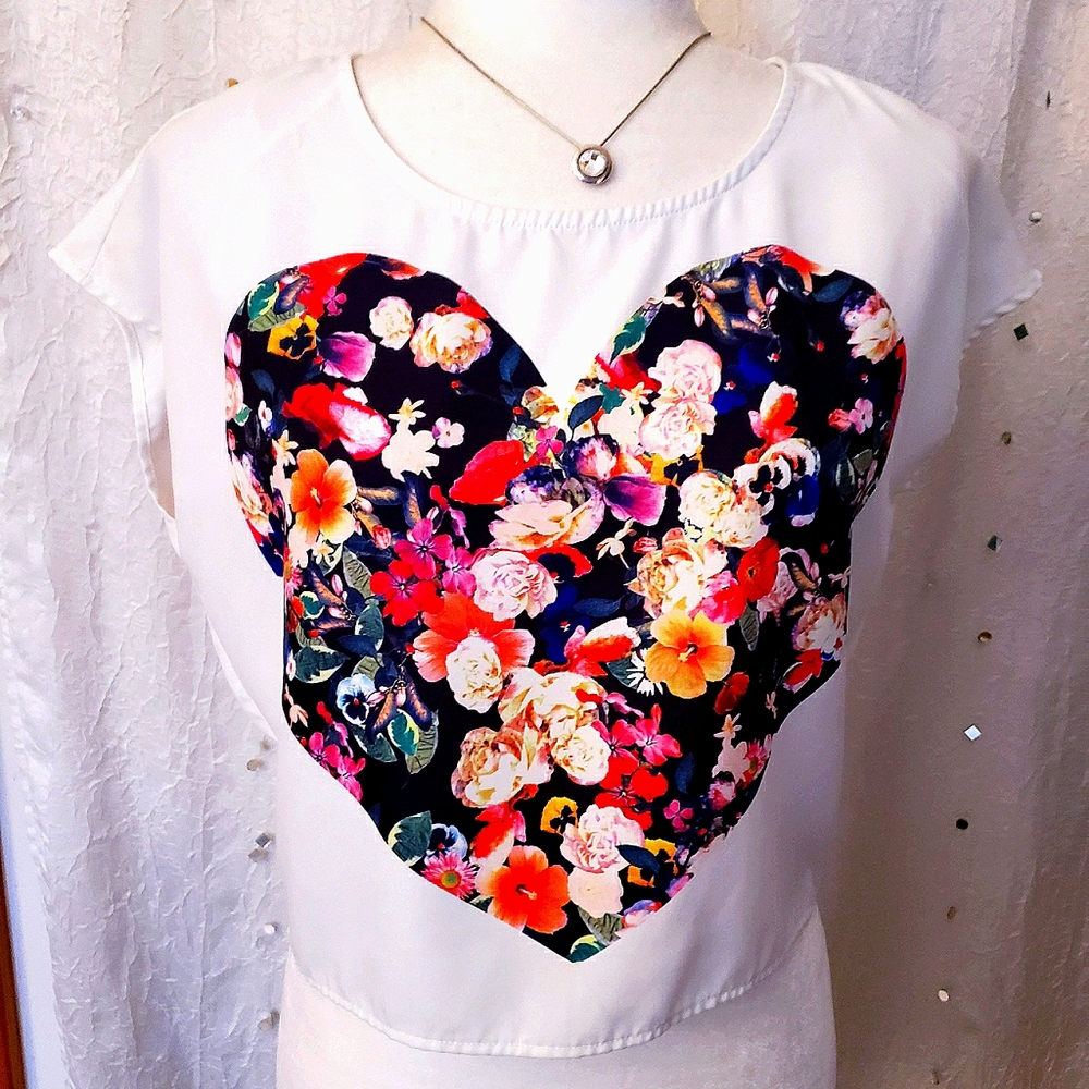 H&M heart blouse size 2
